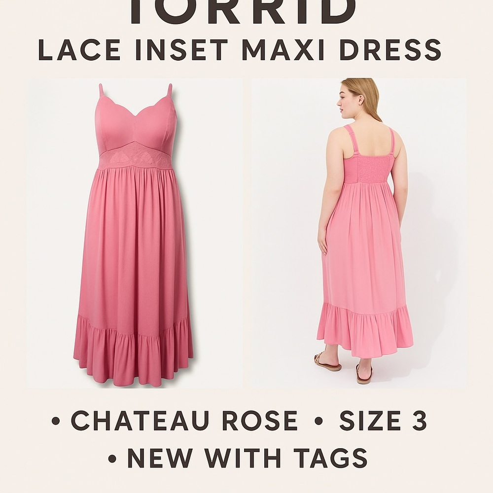 Torrid Pink Sleeveless Spaghetti Strap Sundress